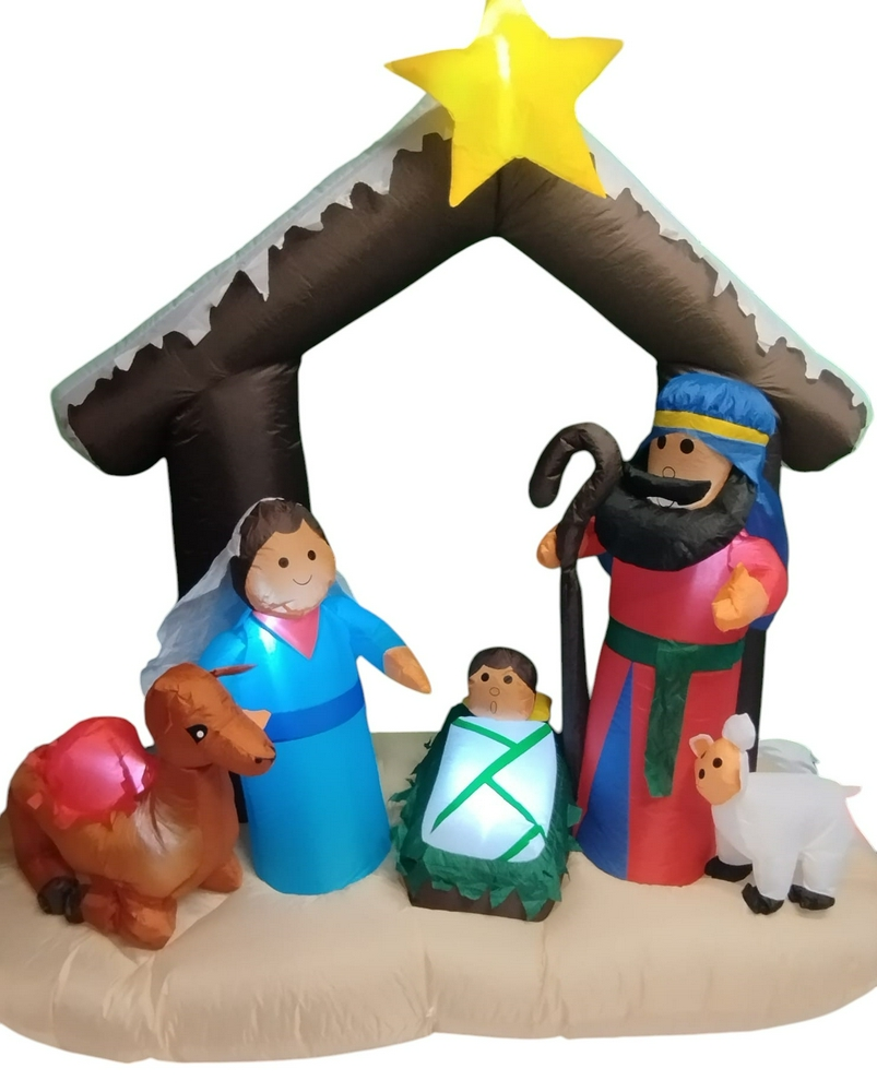 Beleuchtete Weihnachtskrippe