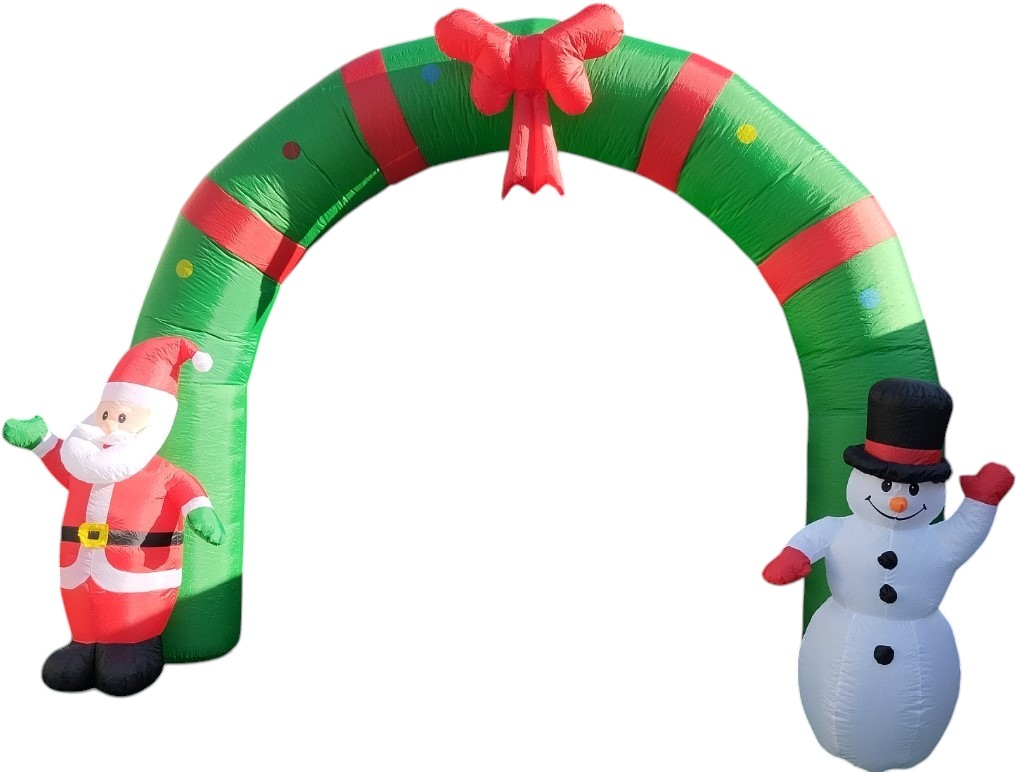 Torbogen mit Weihnachtsmann & Schneemann