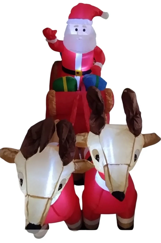 Aufblasbarer Weihnachtsmann auf Schlitten