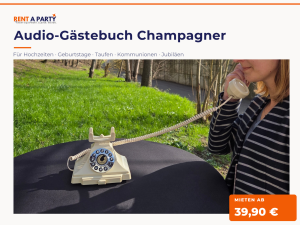 Audio-Gästebuch Champagner im Retro-Design