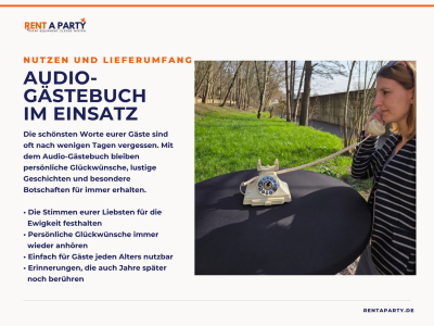 Audio-Gästebuch Champagner im Retro-Design