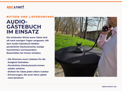 Audio-Gästebuch Schwarz im Retro-Design