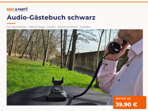 Audio-Gästebuch Schwarz im Retro-Design