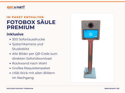 Hochzeitspaket Premium mit Fotobox, Videogästebuch & Softeis