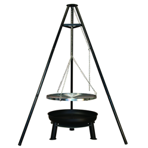 Schwenkgrill Ø 66 cm inkl. Grillzange aus Holz Clone