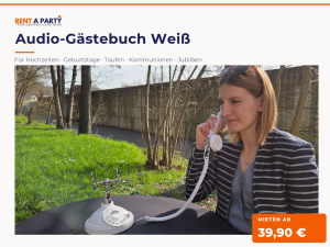 Audio-Gästebuch Weiß im Retro-Design
