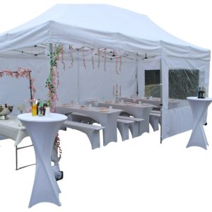 Faltpavillon 3 x 6 Meter – inkl. Seitenwänden & Gewichten