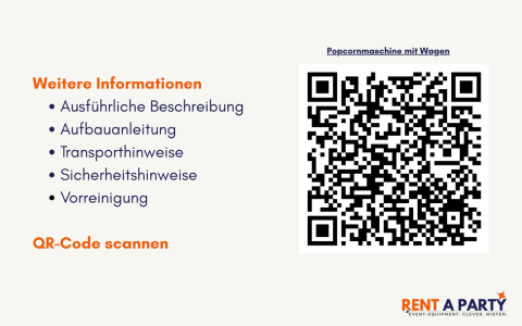 Popcornmaschine mit Wagen mieten