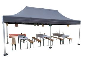 Faltpavillon 3 x 6 Meter – inkl. Seitenwänden & Gewichten
