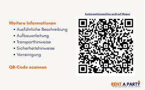 Zuckerwattemaschine mit Wagen mieten