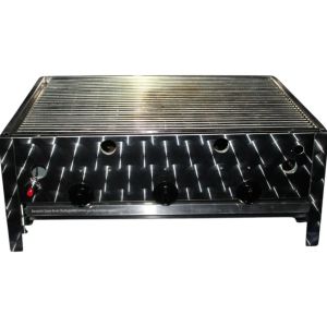 Gastro Edelstahl Gasgrill 3 Brenner inkl. Gestell & Windschutz