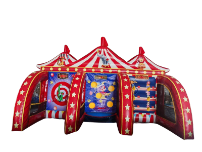 Wurfspiel Zirkus – 3er Modul (Dart, Torwand, Ringwerfen)