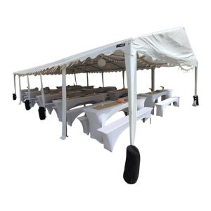 Festzelt 6 × 12 m – inkl. Seitenplanen & Bodenrahmen