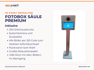 Hochzeitspaket Premium mit Fotobox, Videogästebuch & Softeis