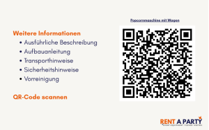 Popcornmaschine mit Wagen mieten